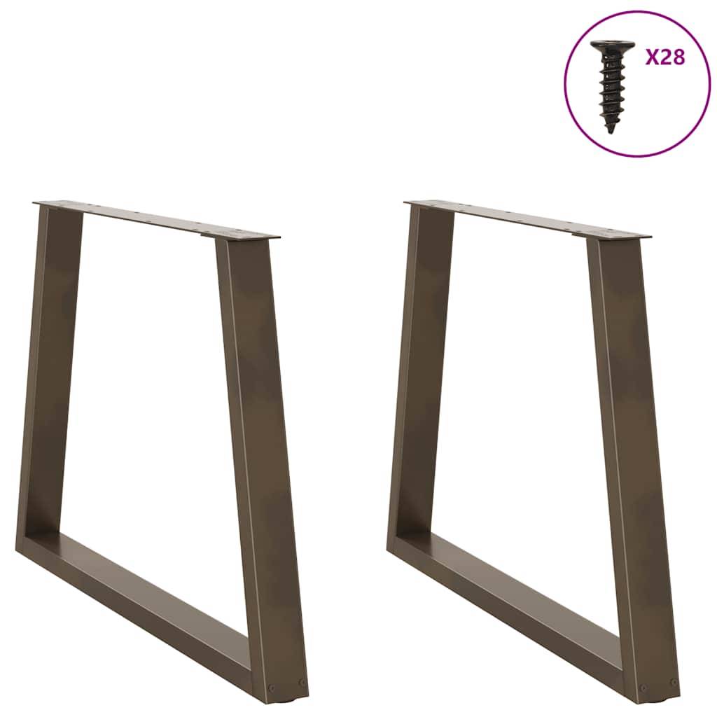 vidaXL Esstisch Beine V-Form 2 Stück Naturstahl 90x(72-73,3) cm Stahl