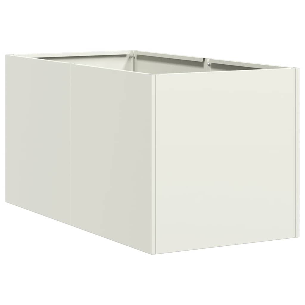 vidaXL Pflanzkübel Weiß 40x80x40 cm Kaltgewalzter Stahl
