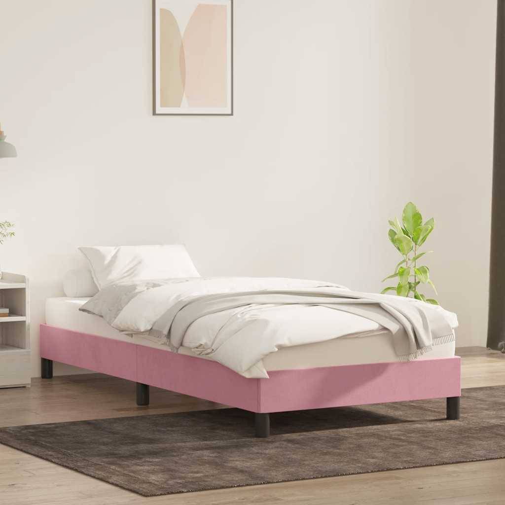 vidaXL Bettgestell ohne Matratze Rosa 100x210 cm Samt