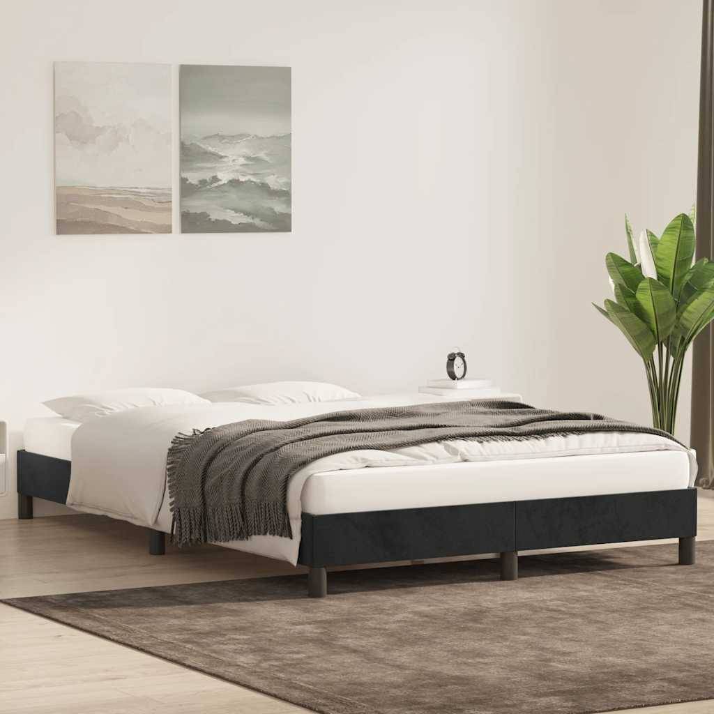 vidaXL Bettgestell ohne Matratze Schwarz 140x220 cm Samt