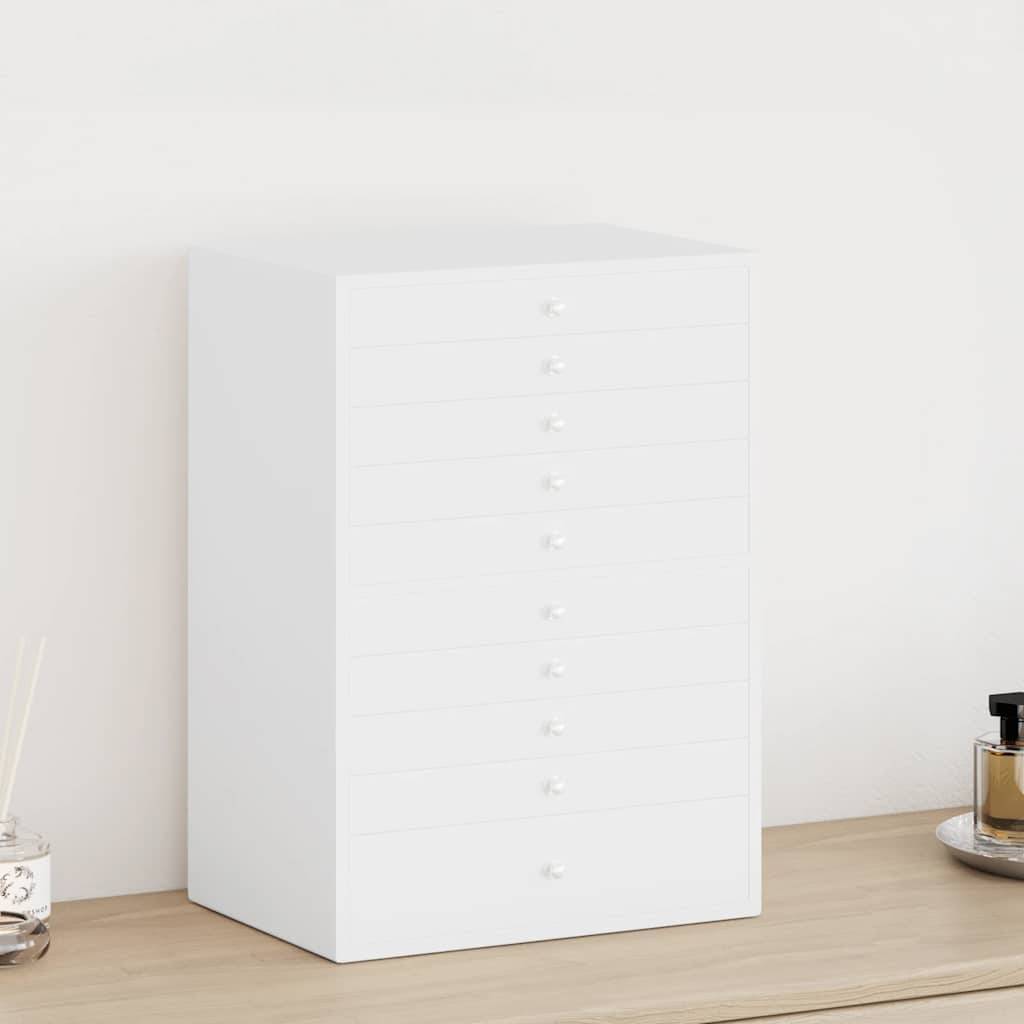 vidaXL Schmuckkästchen 10-Schichten mit Uhrenhaltern Weiß