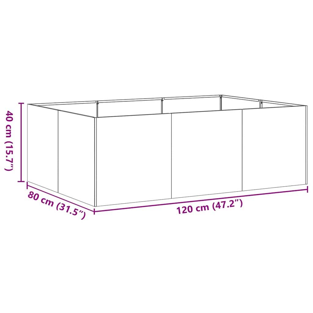 vidaXL Pflanzkübel Weiß 120x80x40 cm Stahl