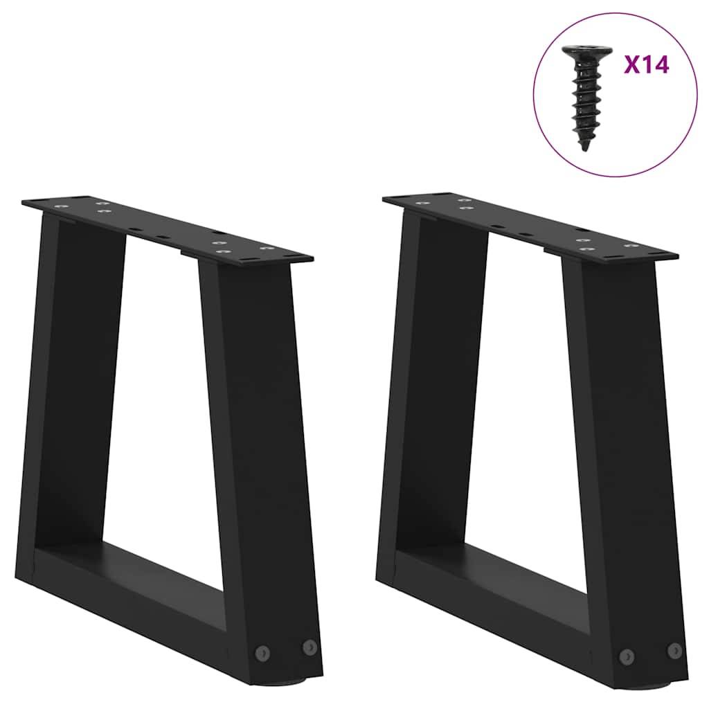 vidaXL Couchtischbeine V-Form 2 Stück Schwarz 40x(30-31,3) cm Stahl
