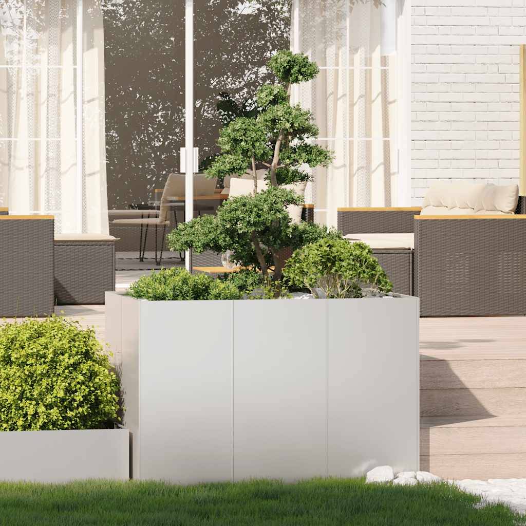 vidaXL Pflanzkübel 120x80x80 cm Edelstahl