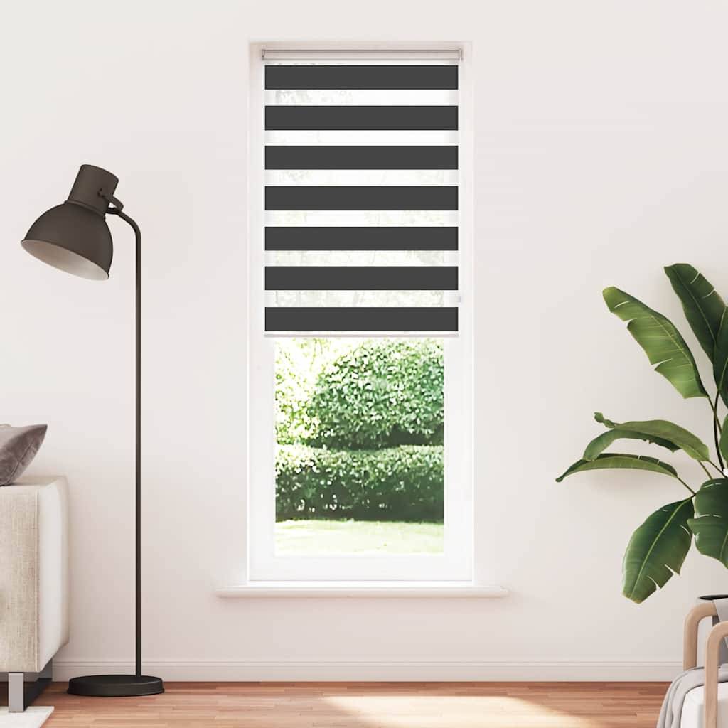 vidaXL Zebrarollo Schwarz 85x200 cm Stoffbreite 80,9 cm Polyester