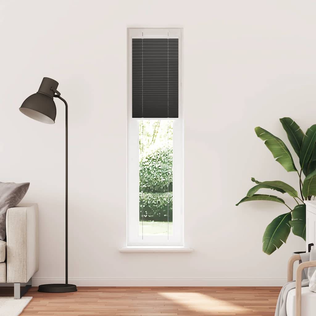 vidaXL Plissee Schwarz 40x200 cm Stoffbreite 39,4 cm Polyester