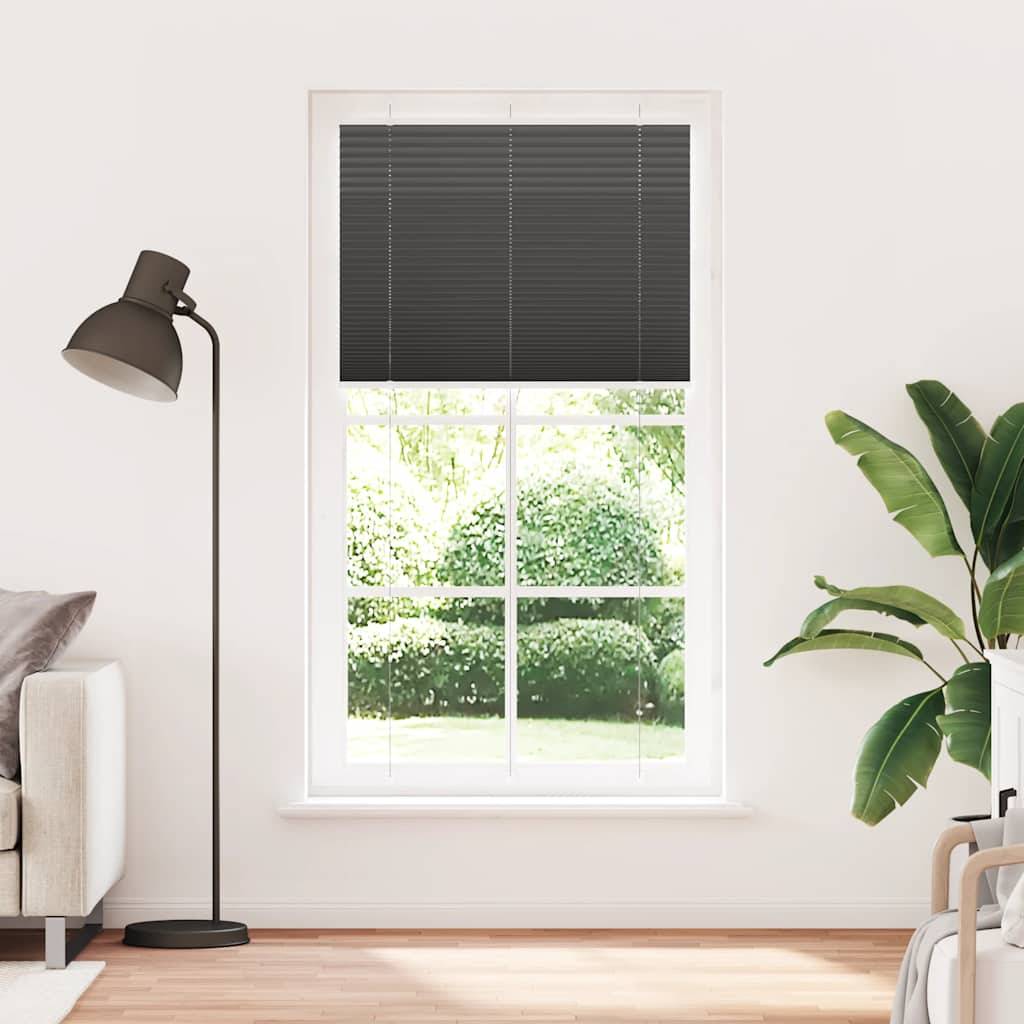 vidaXL Plissee Schwarz 110x200 cm Stoffbreite 109,4 cm Polyester