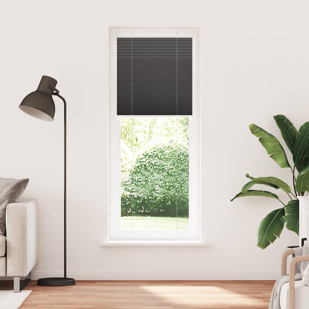 vidaXL Plissee Schwarz 75x200 cm Stoffbreite 74,4 cm Polyester