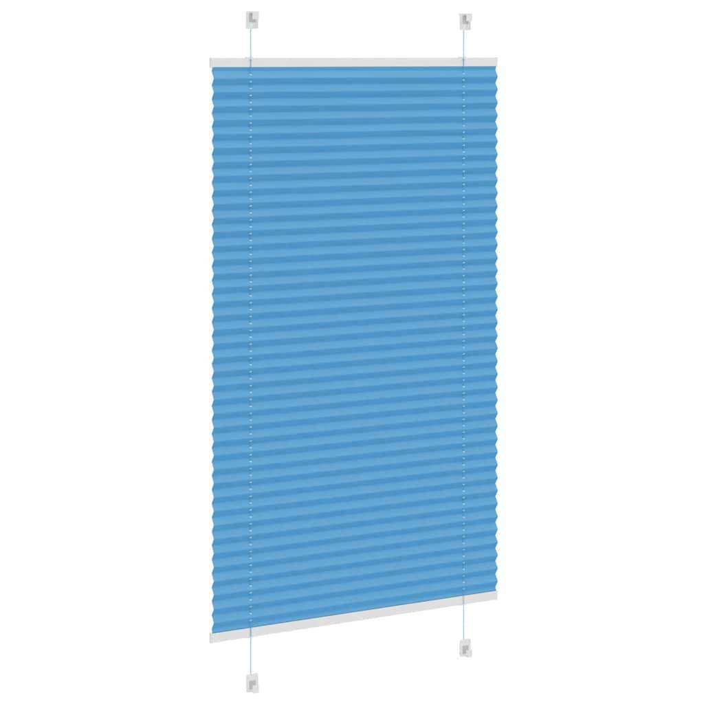 vidaXL Plissee Blau 80x100 cm Stoffbreite 79,4 cm Polyester