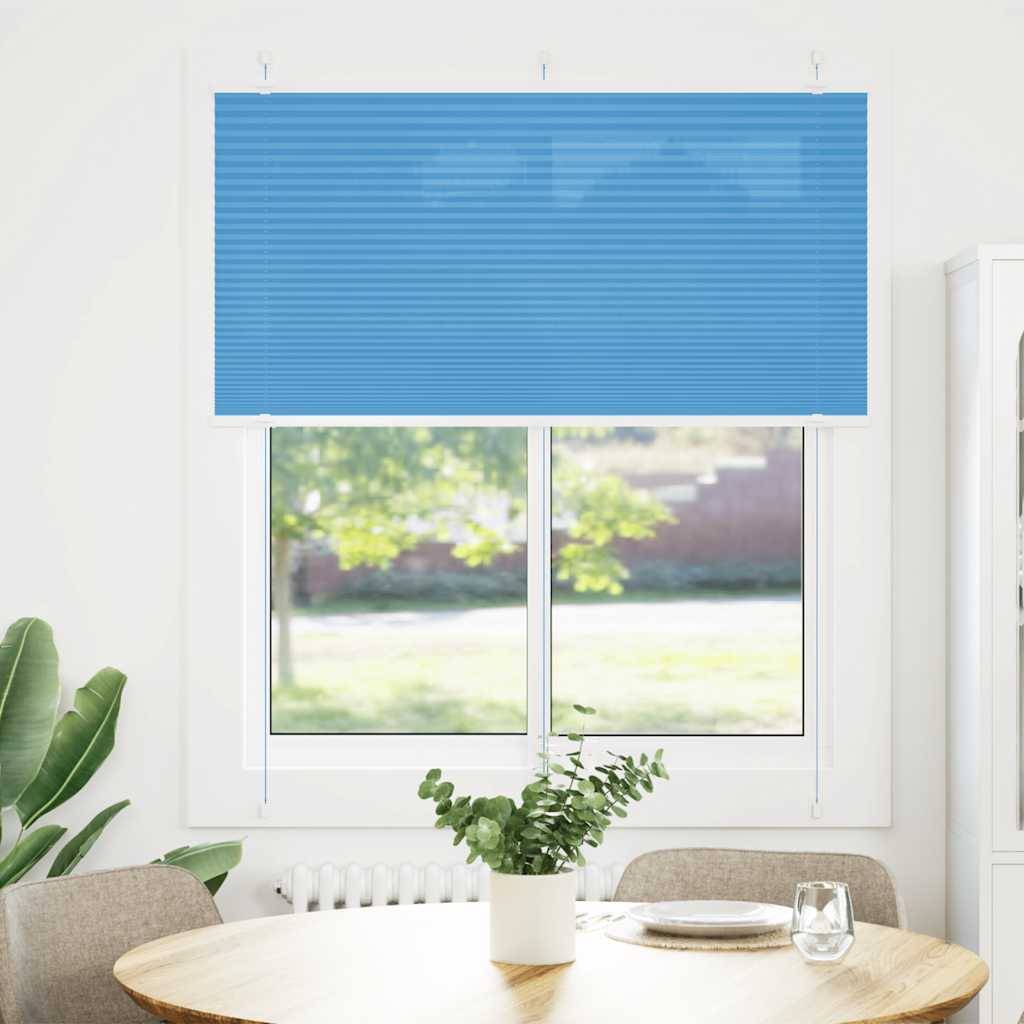vidaXL Plissee Blau 115x100 cm Stoffbreite 114,4 cm Polyester