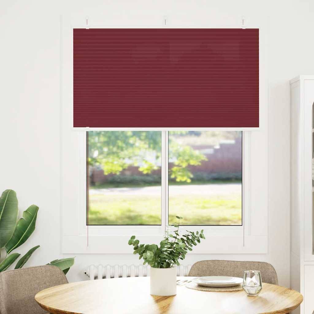 vidaXL Plissee Bordeauxrot 110x100 cm Stoffbreite 109,4 cm Polyester