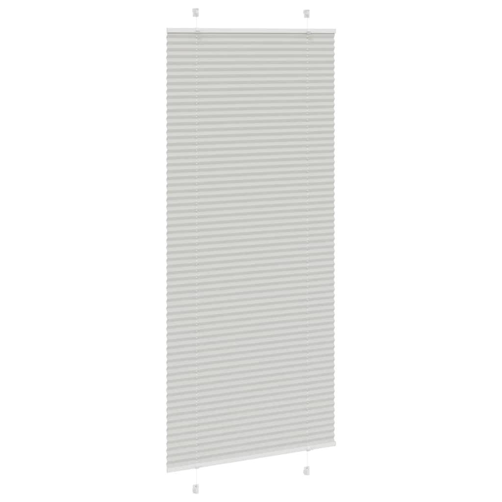 vidaXL Plissee Hellgrau 85x200 cm Stoffbreite 84,4 cm Polyester
