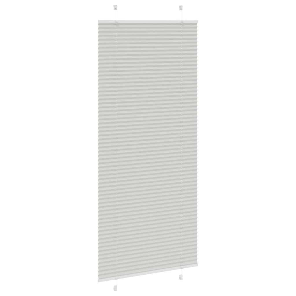 vidaXL Plissee Hellgrau 85x200 cm Stoffbreite 84,4 cm Polyester