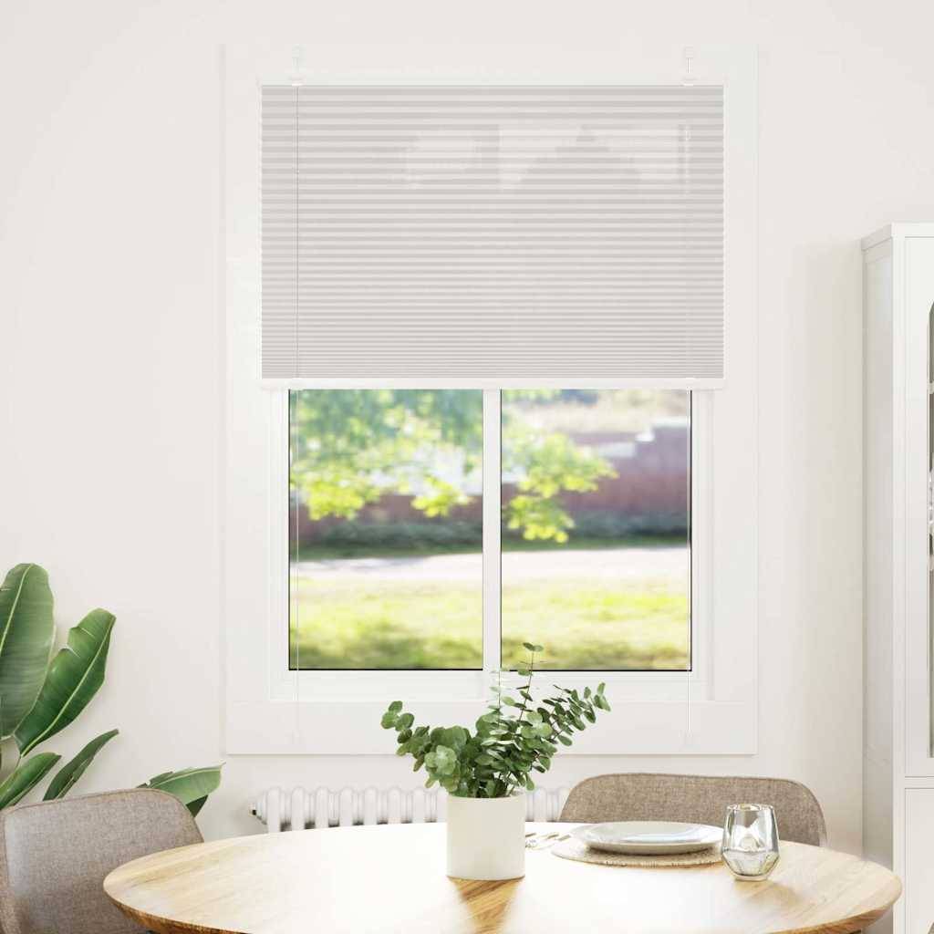 vidaXL Plissee Hellgrau 90x100 cm Stoffbreite 89,4 cm Polyester