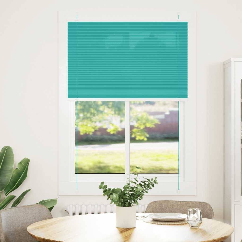 vidaXL Plissee Petrolgrün 85x100 cm Stoffbreite 84,4 cm Polyester
