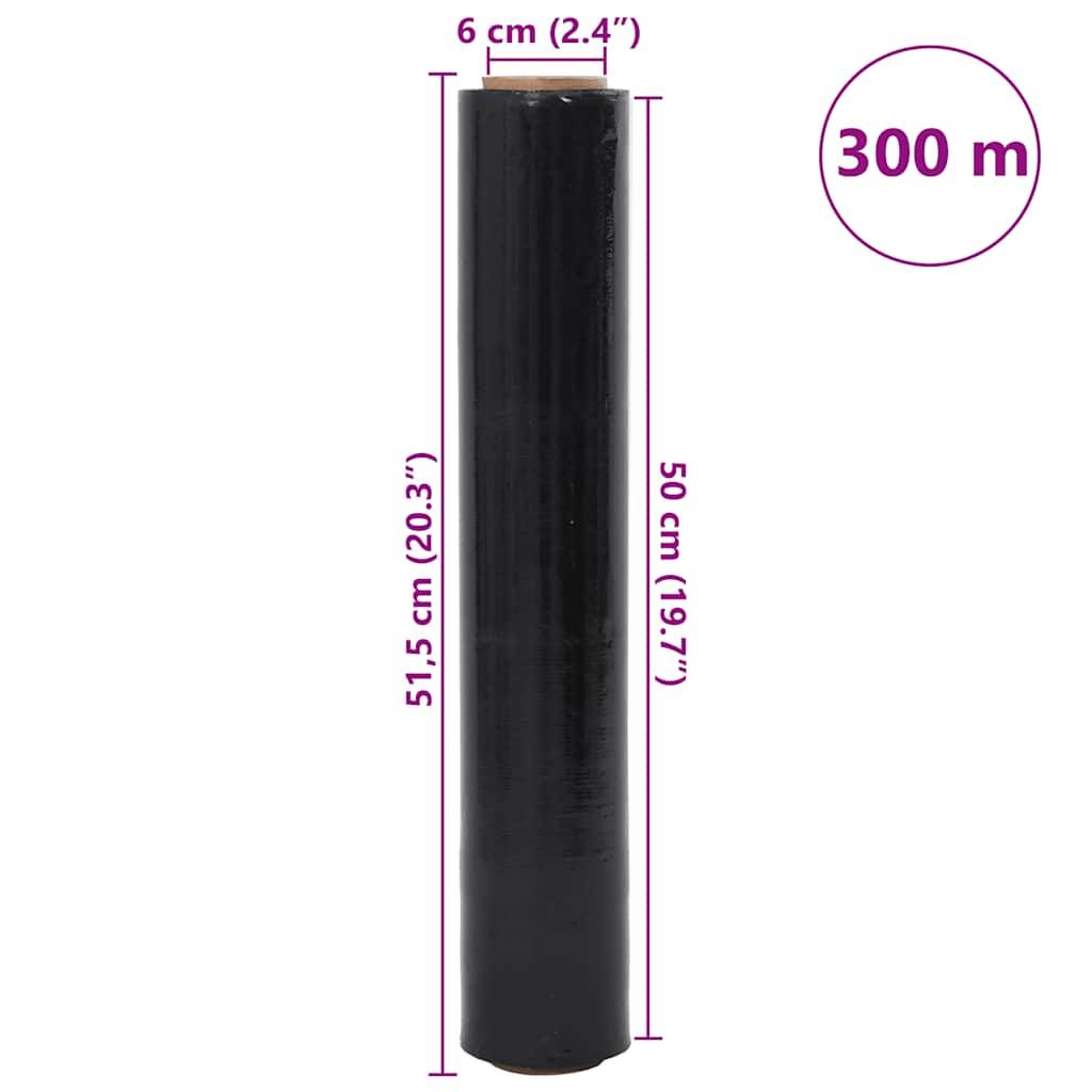 vidaXL Stretchfolie 2 Stk. Schwarz 20 μm 50 cm x 300 m