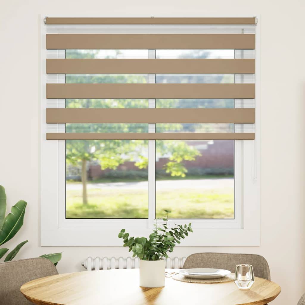 vidaXL Zebrarollo Sandbraun 125x100 cm Stoffbreite 120,9 cm Polyester