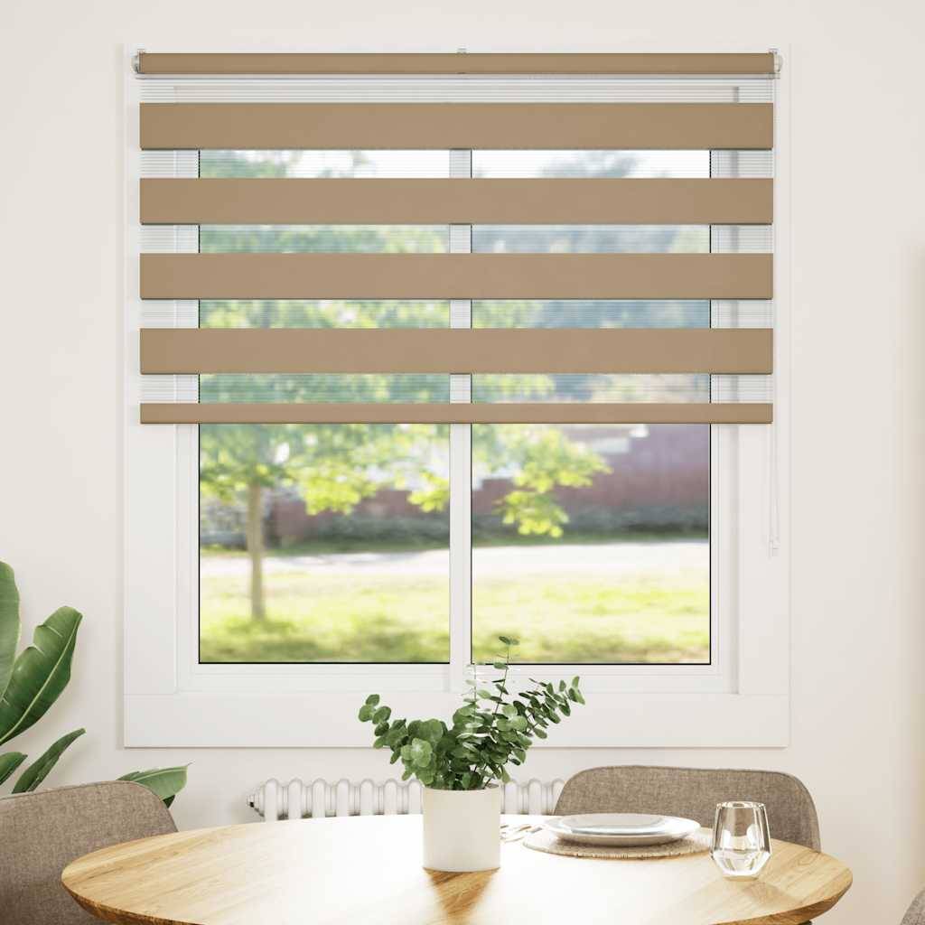 vidaXL Zebrarollo Sandbraun 120x100 cm Stoffbreite 115,9 cm Polyester