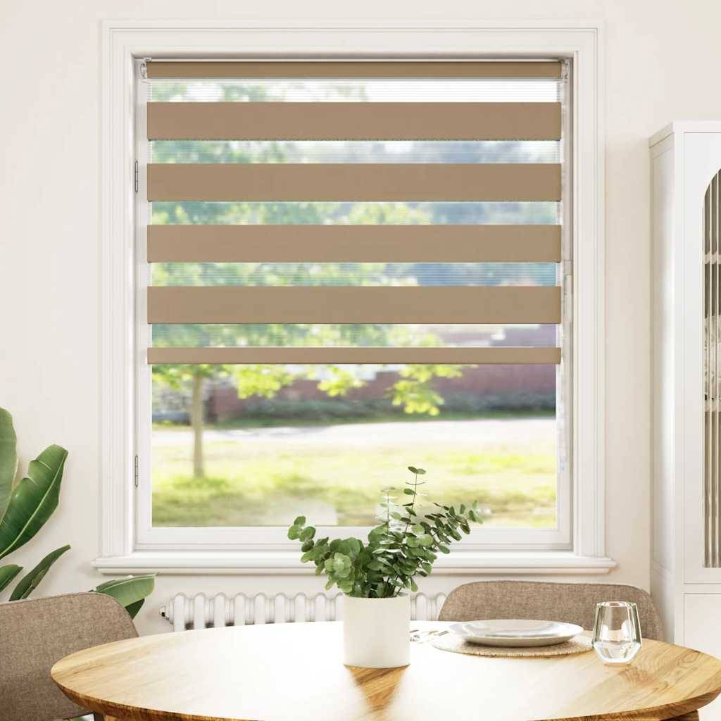 vidaXL Zebrarollo Sandbraun 100x150 cm Stoffbreite 95,9 cm Polyester