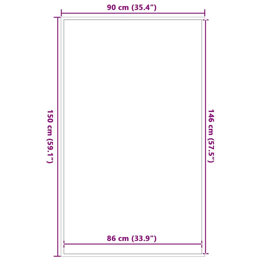 vidaXL Fußmatte Braun 90x150 cm