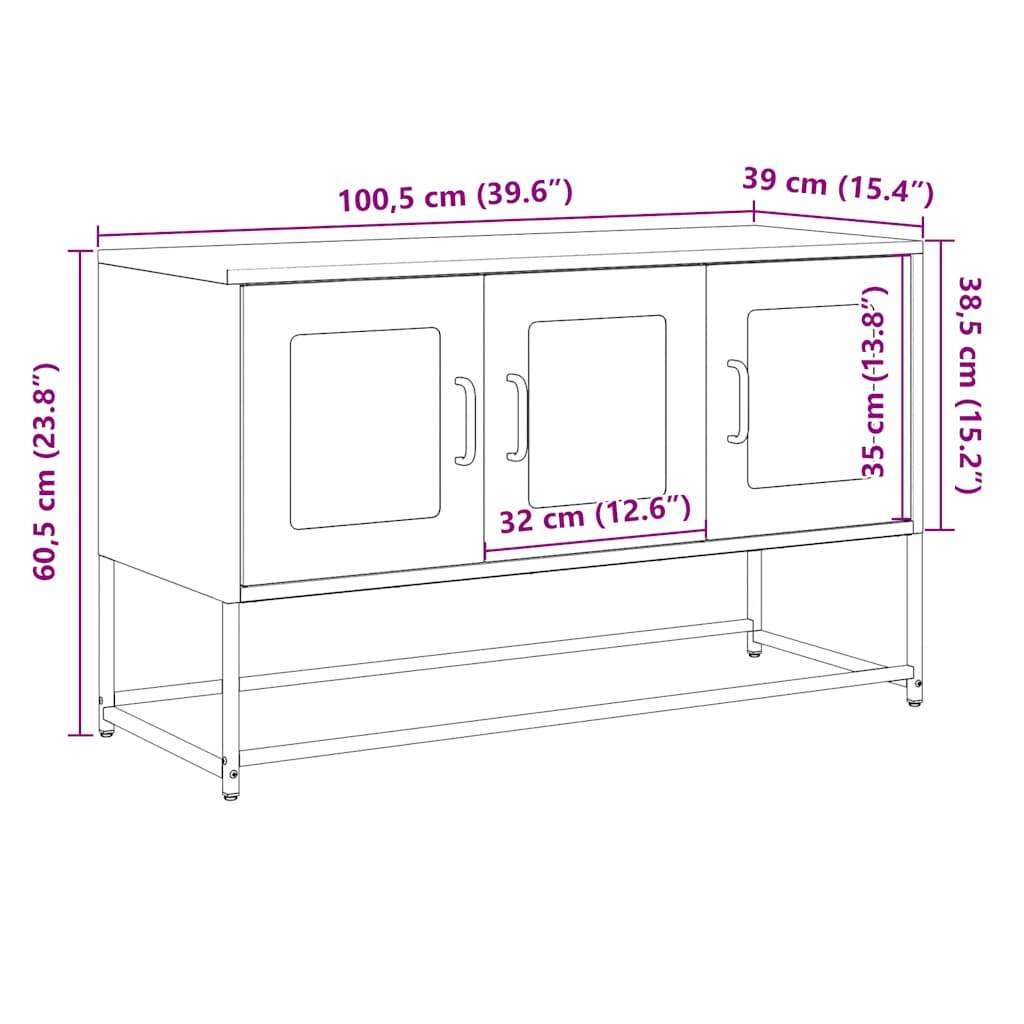 vidaXL TV-Schrank Anthrazit 100,5x39x60,5 cm Kaltgewalzter Stahl