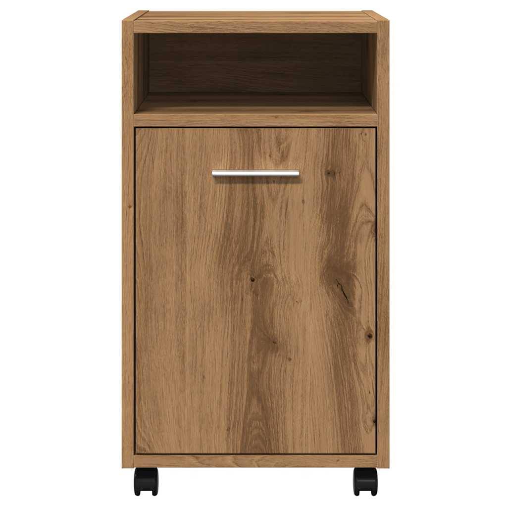 vidaXL Schrank mit Rollen Artisan-Eiche 33x38x60 cm Holzwerkstoff