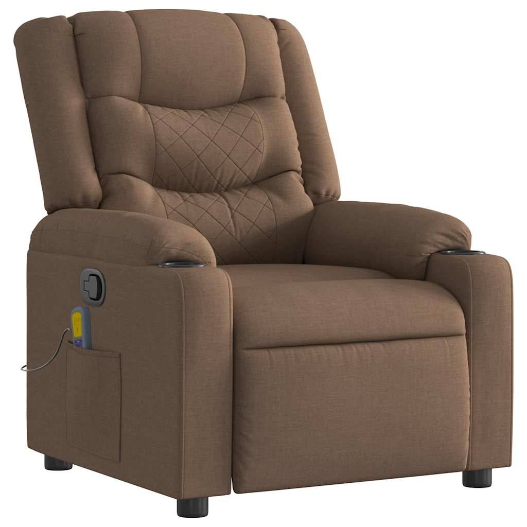 vidaXL Massagesessel Braun Stoff