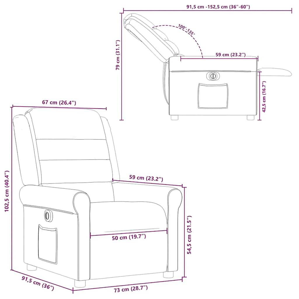 vidaXL Relaxsessel Elektrisch Creme Stoff
