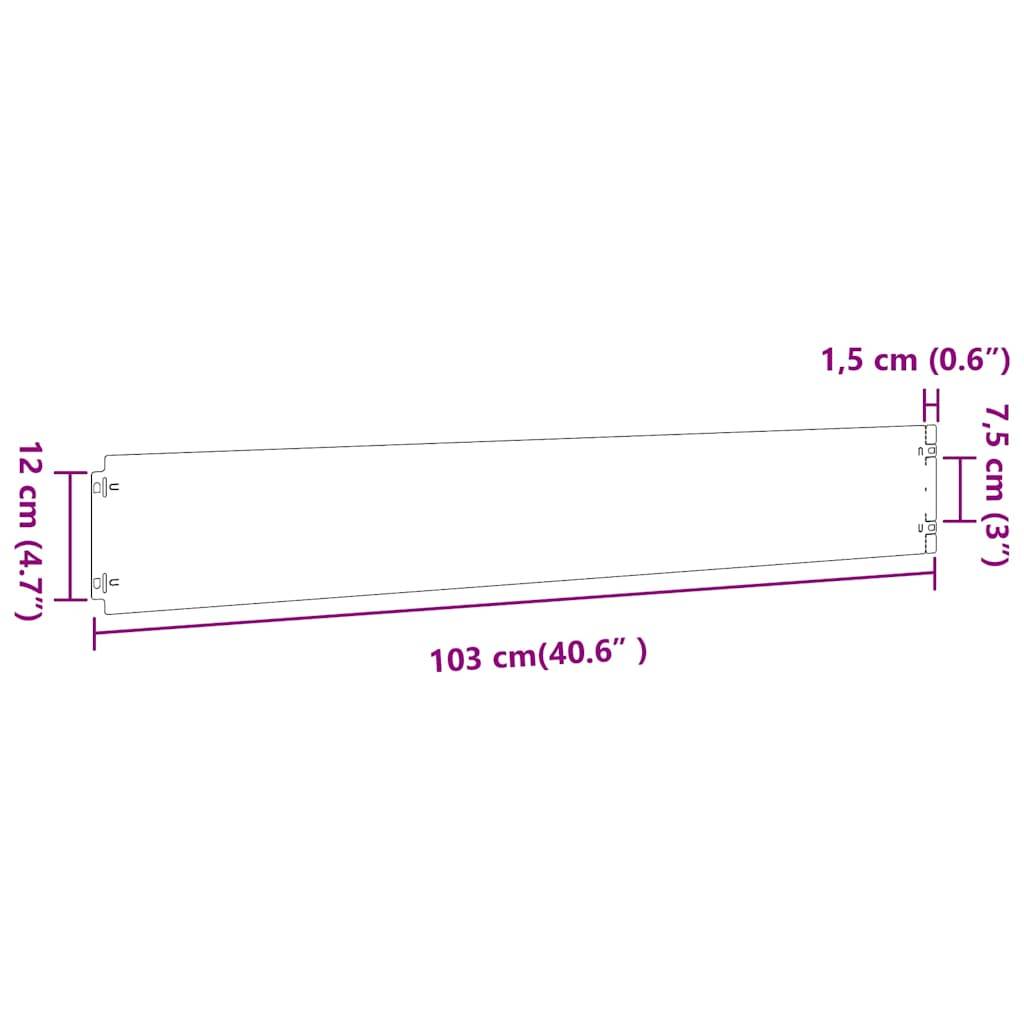 vidaXL Rasenkanten 50 Stk. Schwarz 15x103 cm Kaltgewalzter Stahl