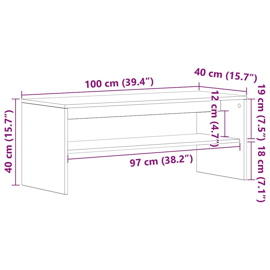 vidaXL TV-Schrank Räuchereiche 100x40x40 cm Holzwerkstoff