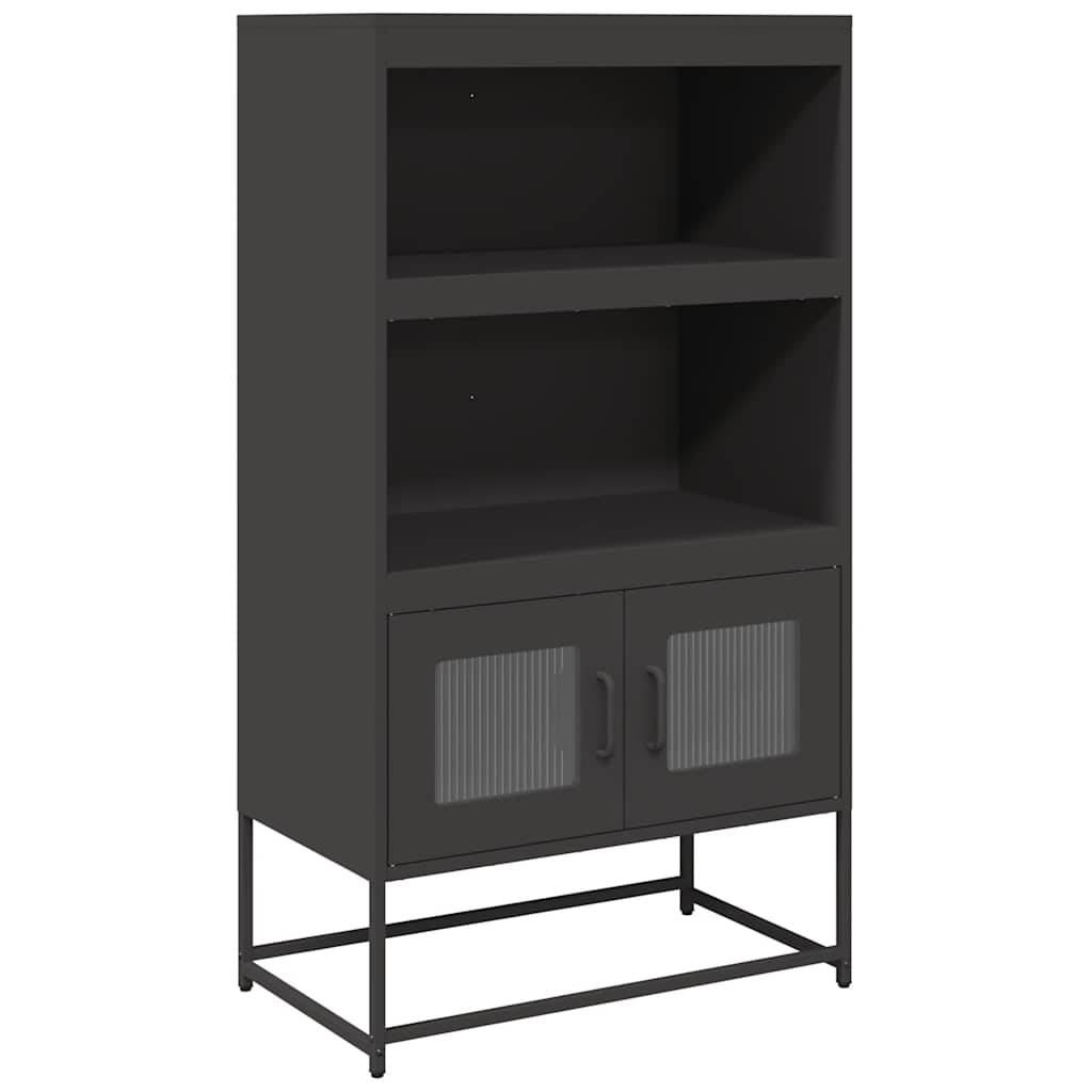 vidaXL Highboard Schwarz 68x39x123 cm Stahl