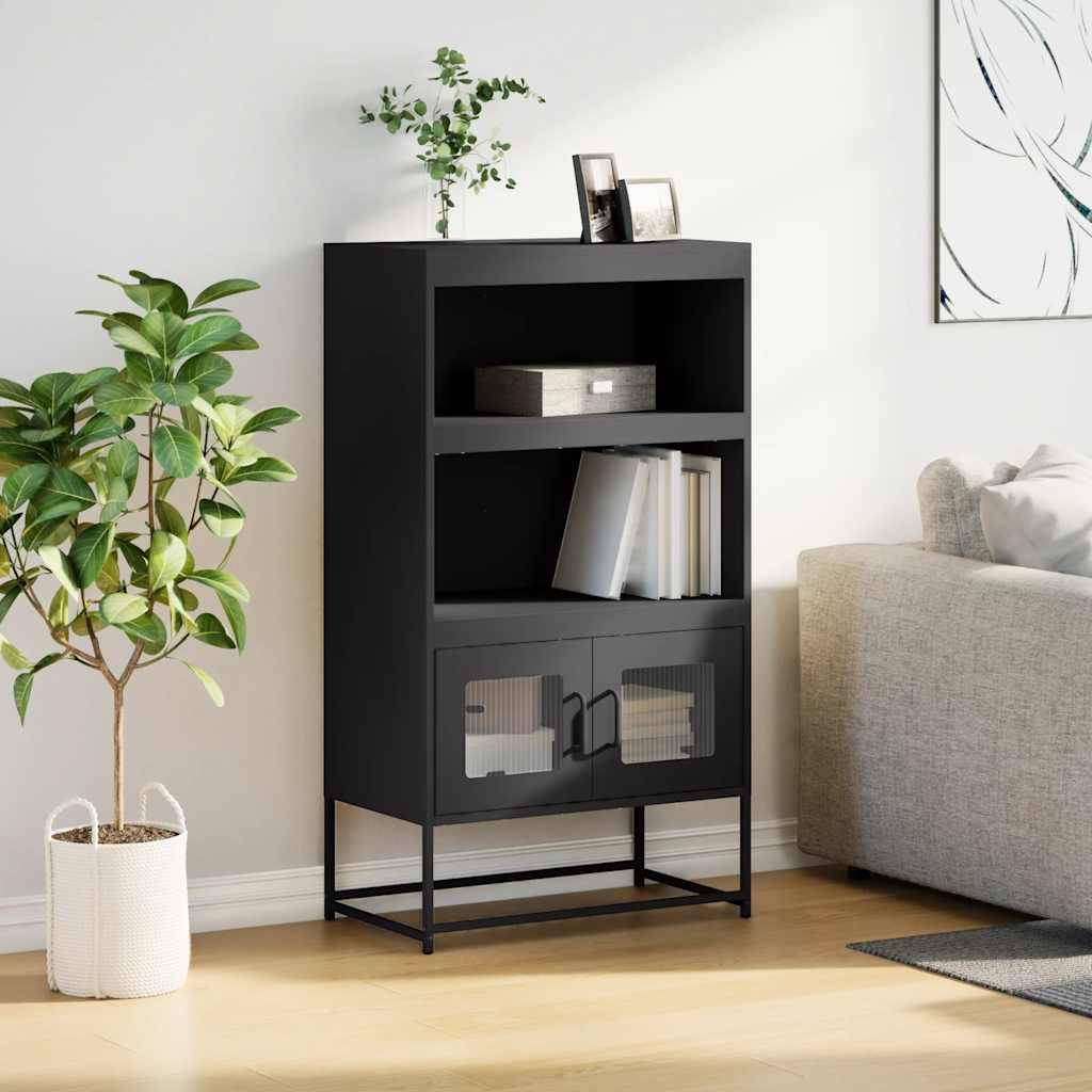 vidaXL Highboard Schwarz 68x39x123 cm Stahl
