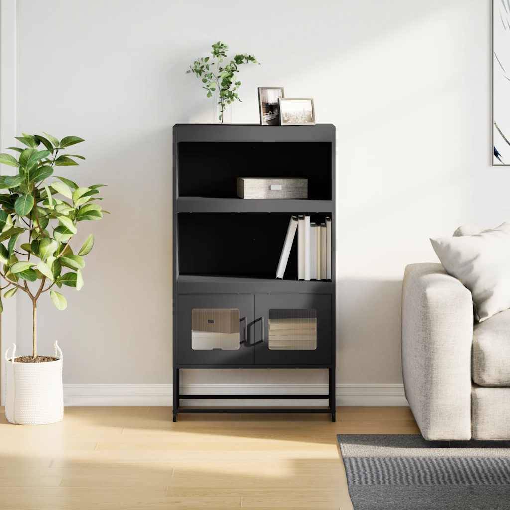 vidaXL Highboard Schwarz 68x39x123 cm Stahl