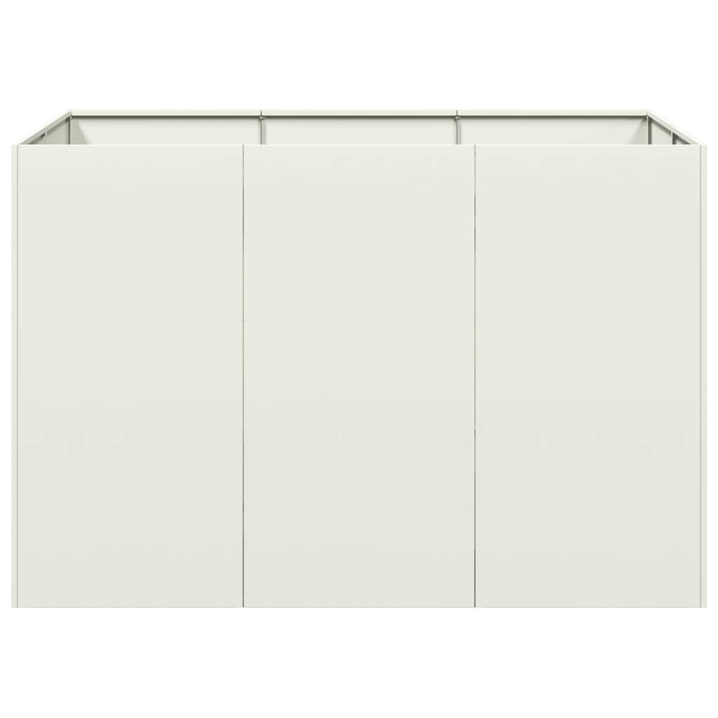 vidaXL Pflanzgefäß Weiß 120x80x80 cm Stahl
