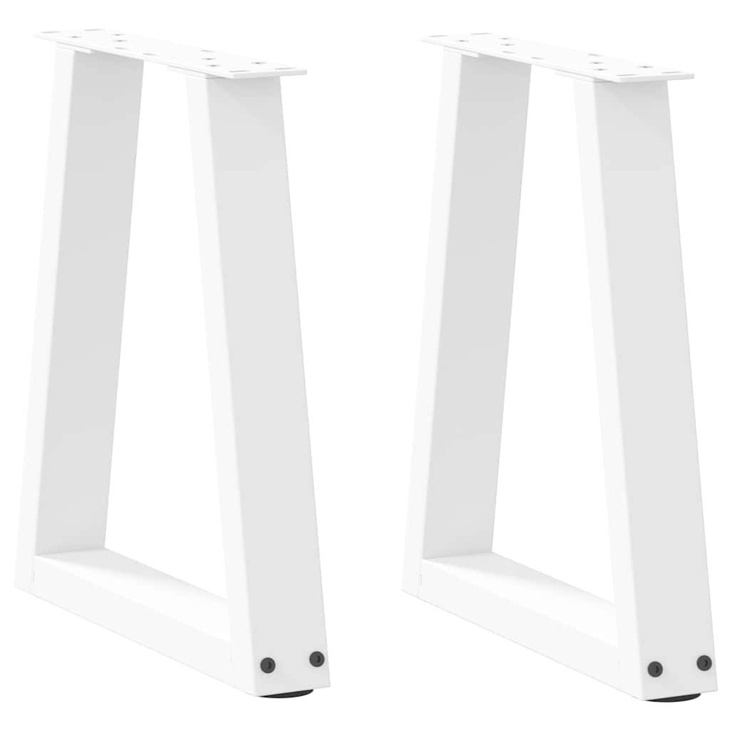 vidaXL Couchtischbeine V-Form 2 Stück Weiß 28x(42-43,3) cm Stahl