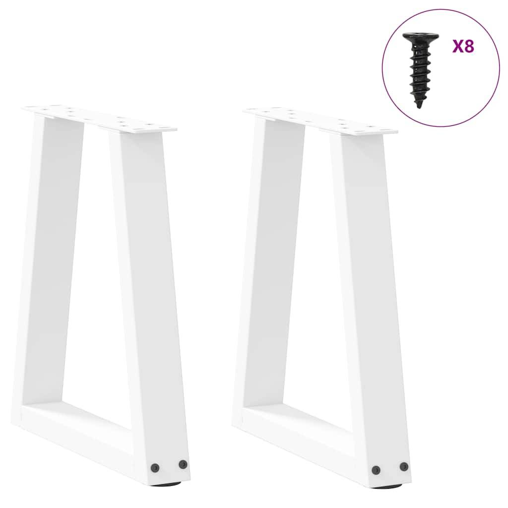 vidaXL Couchtischbeine V-Form 2 Stück Weiß 28x(42-43,3) cm Stahl