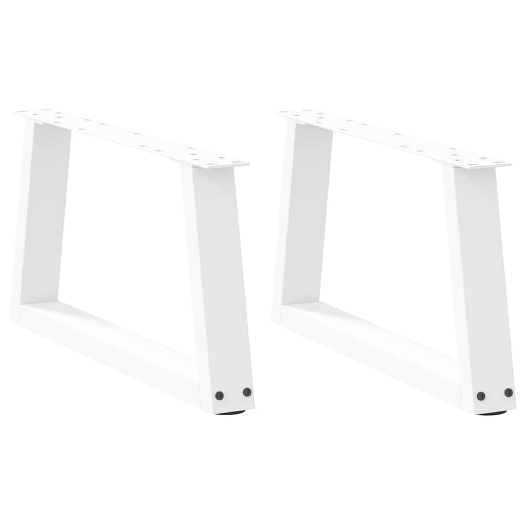 vidaXL Couchtischbeine V-Form 2 Stück Weiß 50x(30-31,3) cm Stahl