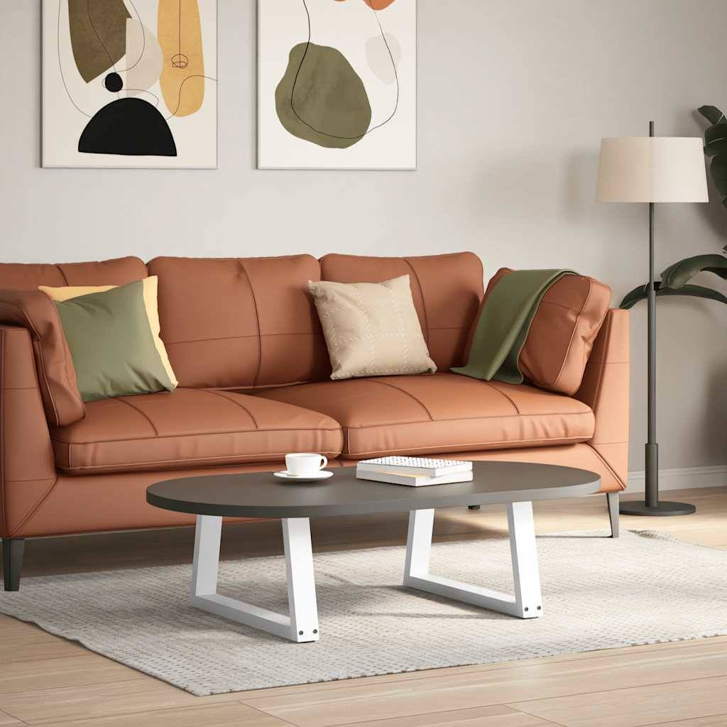 vidaXL Couchtischbeine V-Form 2 Stück Weiß 50x(30-31,3) cm Stahl