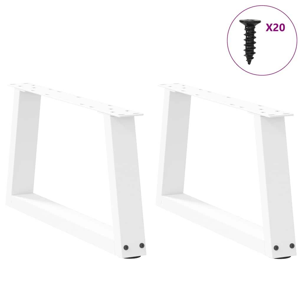 vidaXL Couchtischbeine V-Form 2 Stück Weiß 50x(30-31,3) cm Stahl