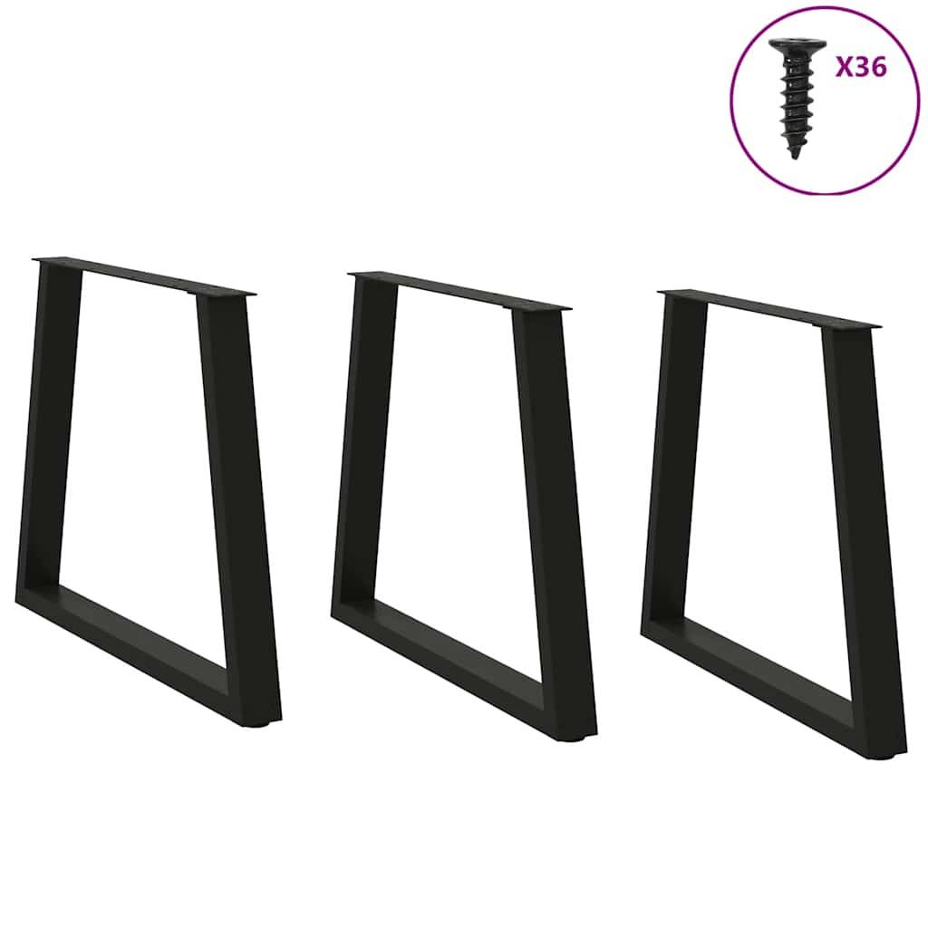 vidaXL Esstisch Beine V-Form 3 Stück Schwarz 80x(72-73,3) cm Stahl