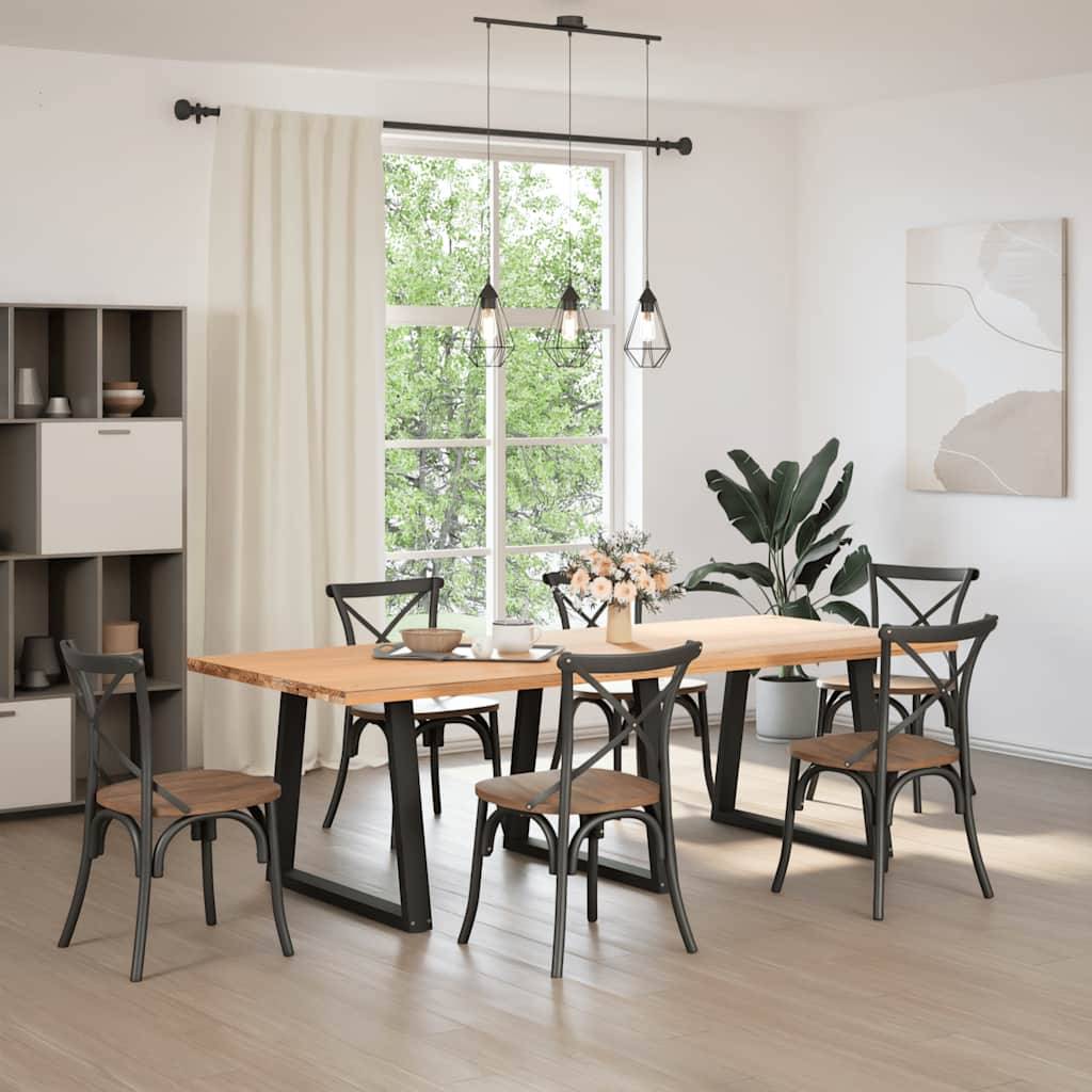 vidaXL Esstisch Beine V-Form 3 Stück Schwarz 80x(72-73,3) cm Stahl