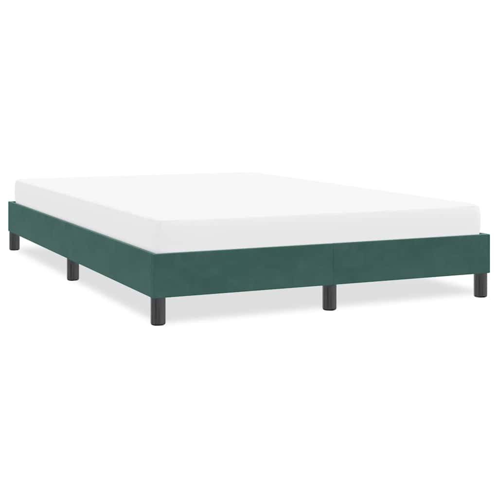 vidaXL Bettgestell ohne Matratze Dunkelgrün 140x210 cm Samt