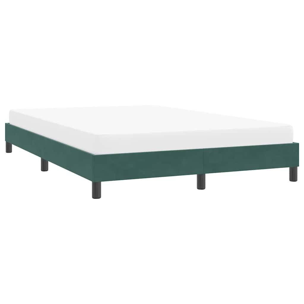 vidaXL Bettgestell ohne Matratze Dunkelgrün 140x210 cm Samt