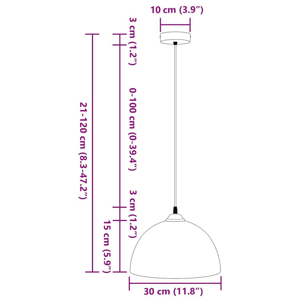vidaXL Pendelleuchten 2 Stk. Höhenverstellbar E27 Weiß Ø 30 cm Metall