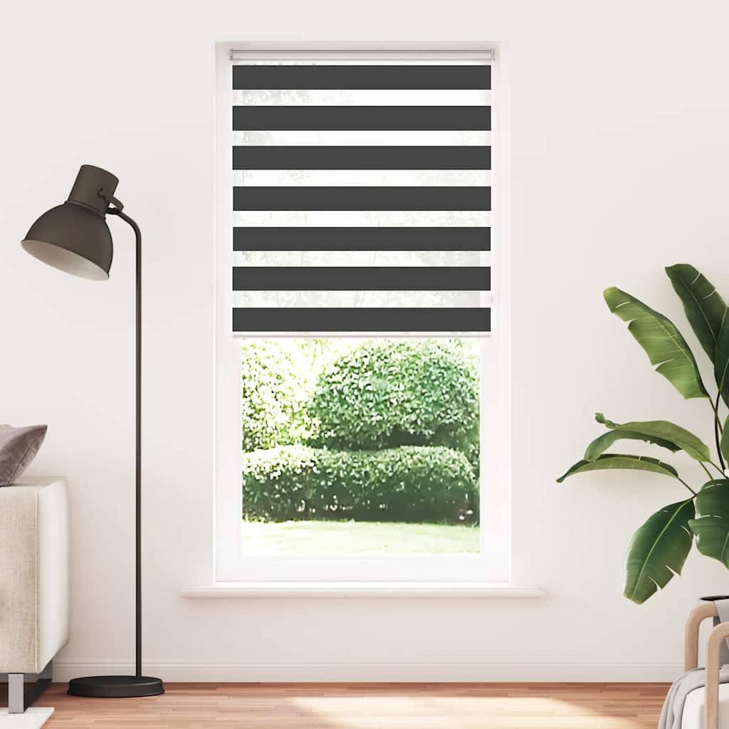 vidaXL Zebrarollo Schwarz 110x230 cm Stoffbreite 105,9 cm Polyester
