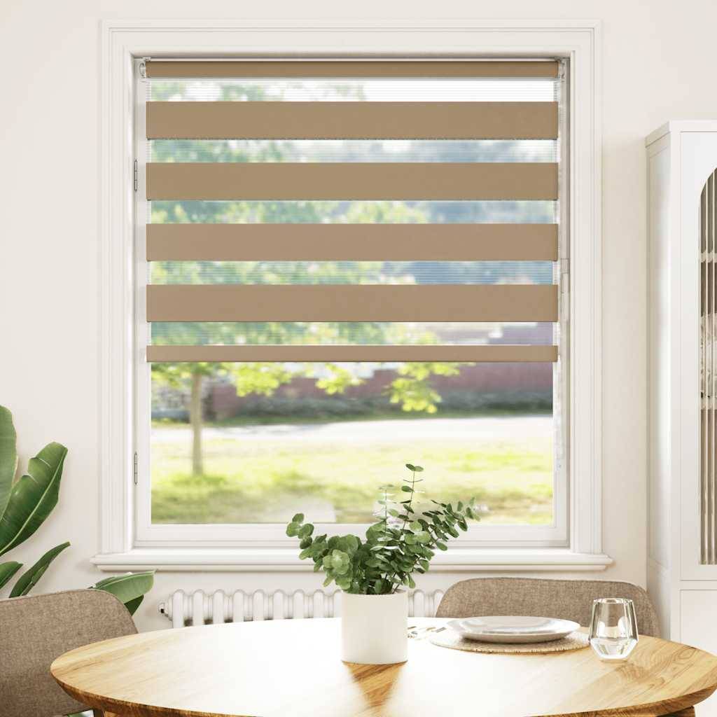 vidaXL Zebrarollo Sandbraun 100x100 cm Stoffbreite 95,9 cm Polyester