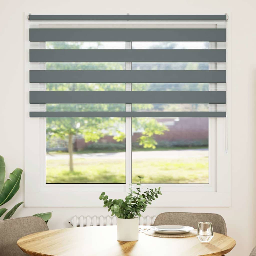 vidaXL Zebrarollo Dunkelgrau 150x150 cm Stoffbreite 145,9 cm Polyester