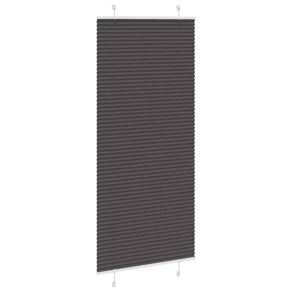 vidaXL Plissee Schwarz 90x200 cm Stoffbreite 89,4 cm Polyester