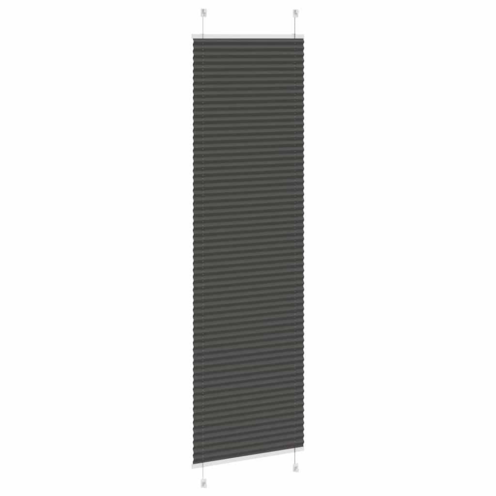 vidaXL Plissee Schwarz 55x200 cm Stoffbreite 54,4 cm Polyester