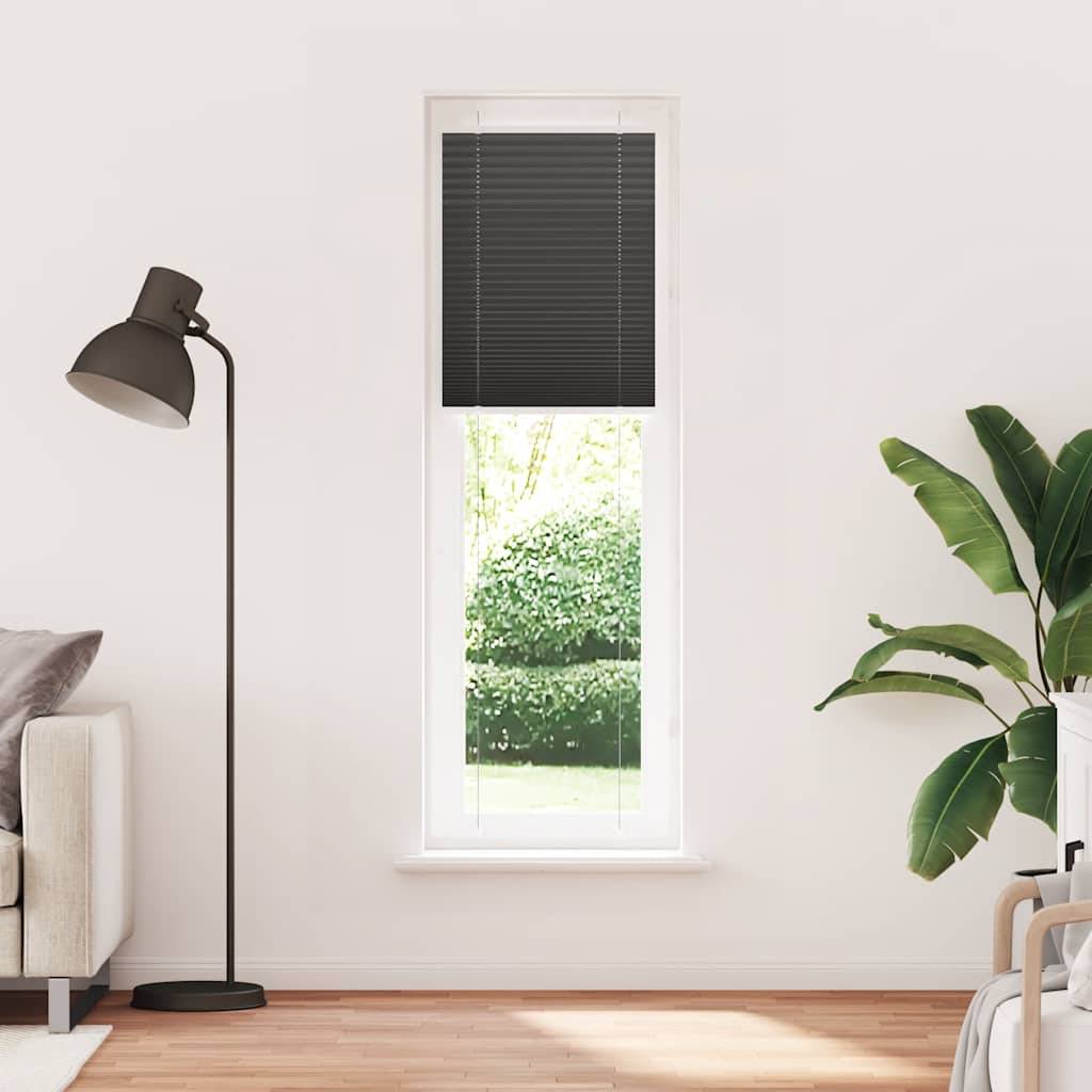 vidaXL Plissee Schwarz 60x200 cm Stoffbreite 59,4 cm Polyester